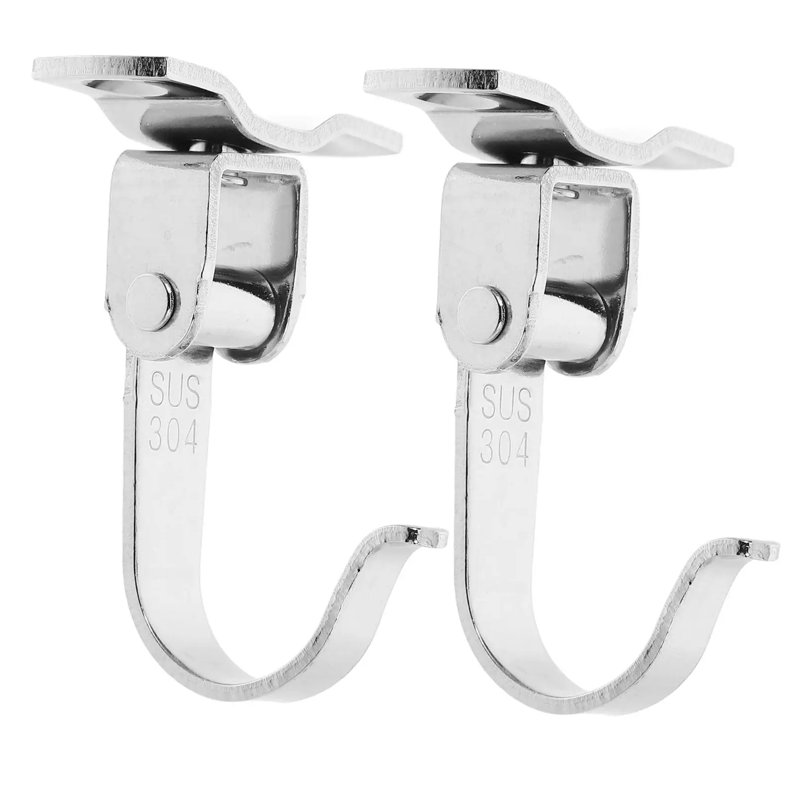 

2Pcs Top Mounting Hooks Stainless Steel Omnidirectional Bracket for Plants Swing Ceiling Projection Screen Hanging Flowers Bird