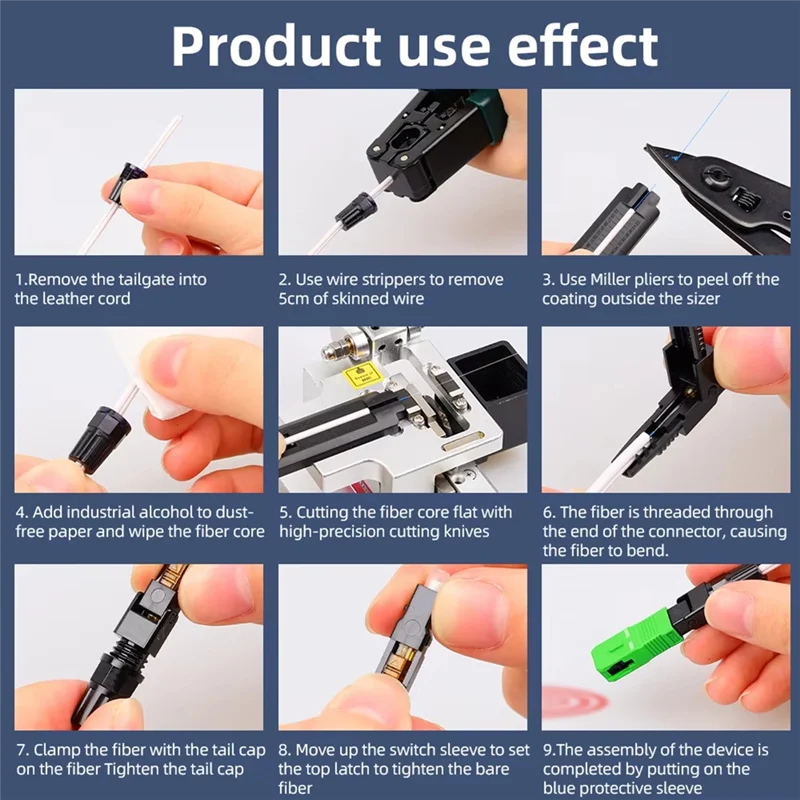 

B50B-SC APC Optic Fiber Quick Connector For FTTH Reusable Fusion Fiber Optical Cold Coupler Adapter Connect Tools