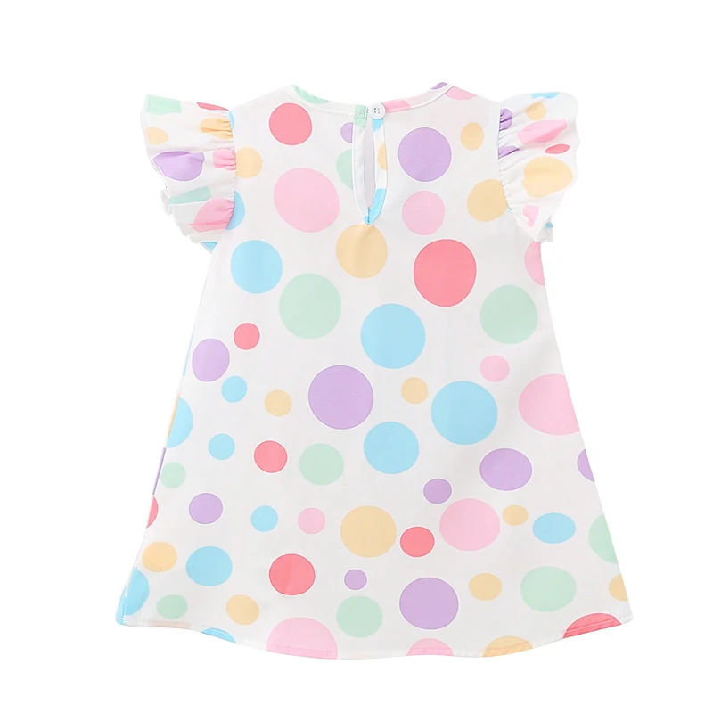 1pcs baby girl summer dress cute bow colored dots short sleeved children\'s accessories