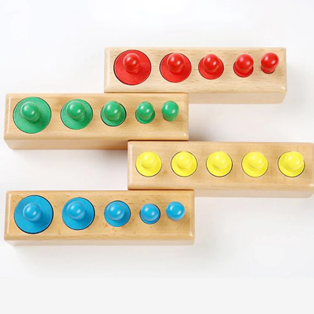 1 conjunto 1 conjunto de madeira educacional colorida montessori para crianças problema resolução habilidade desenvolvimento botão cilindro soquete de madeira