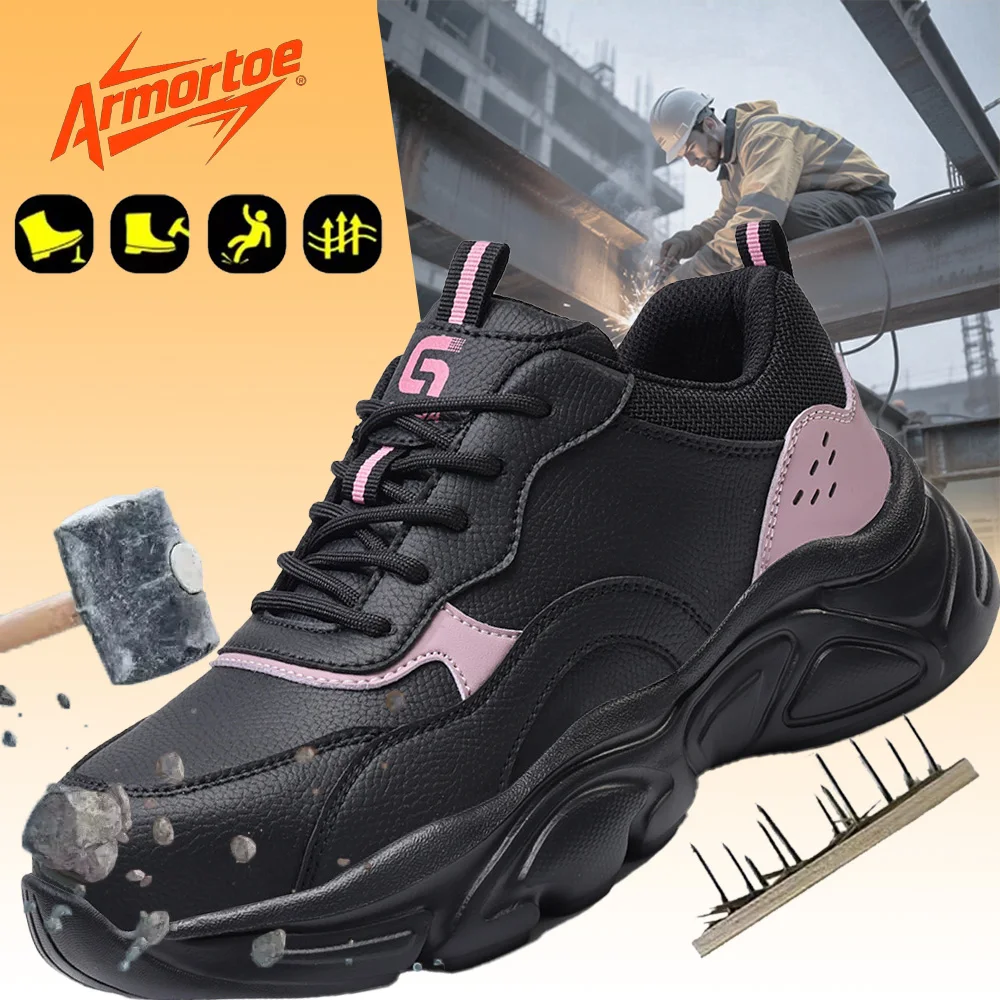 

ArmorToe Women's Winter Steel Toe Safety Shoes Anti-Impact Puncture Proof Slip Resistant Comfort Work Shoes #Armor2797