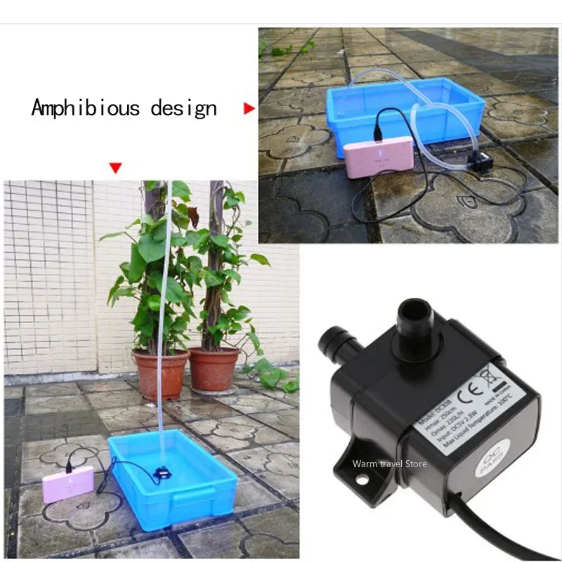 120L/H Micro 5V DC Brushless Small Water Pump USB Pumping Mini Submersible Pump for Water Circulation Garden Pond Fish Tank