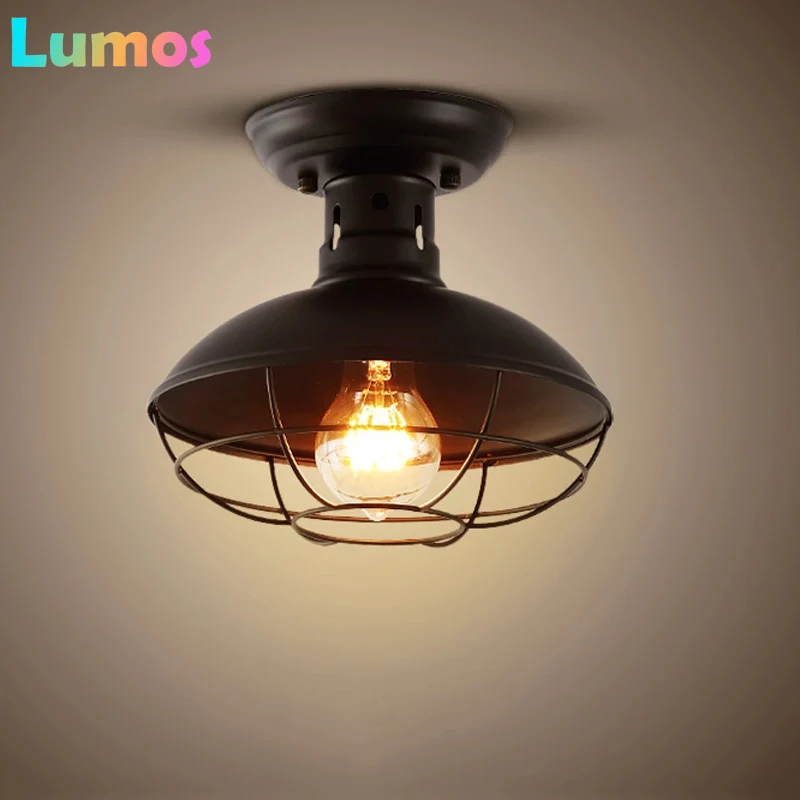 

A61 Industrial Style Creative Restaurant Kitchen Ceiling Light Aisle Corridor Entrance Balcony Iron Mesh Retro Lamps