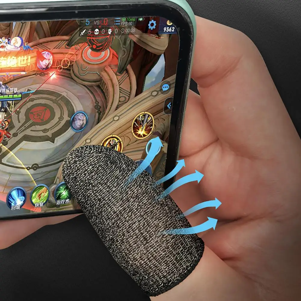 Useful  Game Finger Cots Nylon Fiber Smart Phone Finger Sleeves Reusable Sensitive Finger Cots for Game