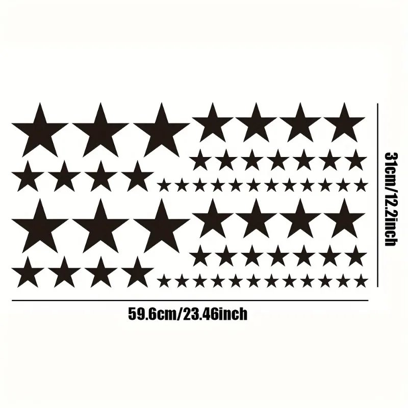 60pcs Five-pointed Star Car Body DIY Stickers Set Racing Side Door Vinyl Decals Auto Hood Sport Competition Style Fits for JDM