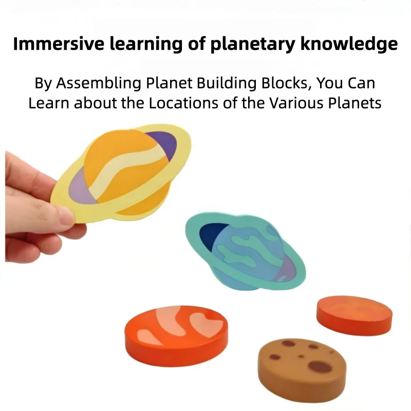 Puzzle d'univers créatif en bois, blocs de construction de puzzle planète, jouets éducatifs pour enfants, apprentissage de la petite enfance