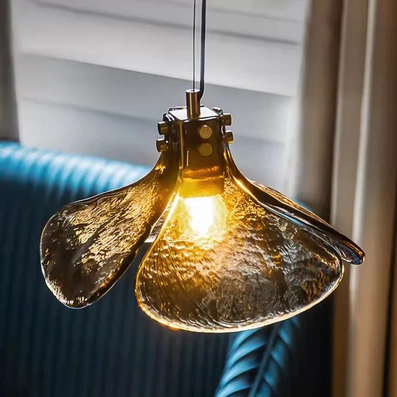 

Vintage Brass Glass Pendant Light Retro Creative Chandelier For Bedroom Bedside Dining Room Bar Cafe Shop Home Decoration Lamp