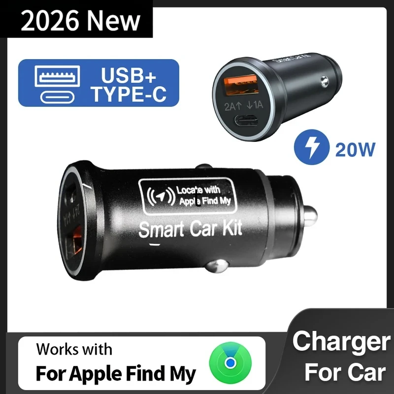 

Universal Mini GPS Locator Track Car Charger Cigarette Lighter USB Type-C Adapter Hidden Use For iPhone IOS Apple Find My APP