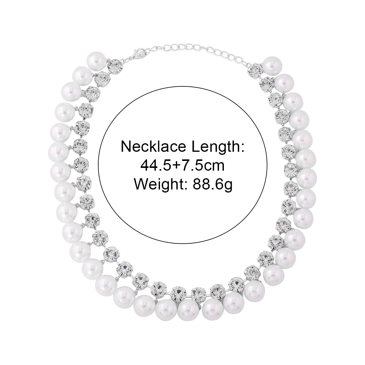 New ZAA Imitation Pearl Necklace Luxury Crystal Choker Necklace for Women Bridal Wedding Party Jewelry Gifts