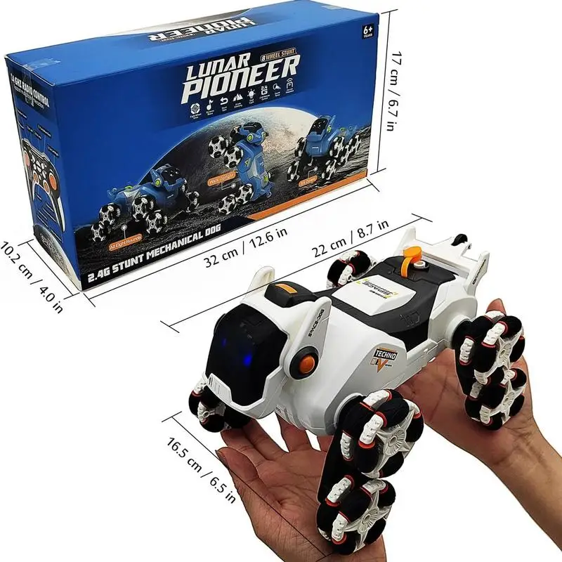 子供のためのロボット犬のおもちゃ,スタントカー,全地形対応おもちゃ,光の音楽,スプレー,リモコン,男の子と女の子