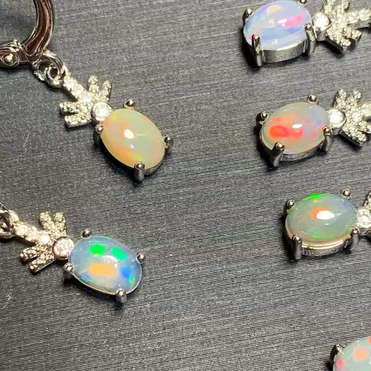 

Винтажные серьги-кольца с натуральным опалом, простые классические круглые ювелирные изделия из драгоценных камней ручной работы