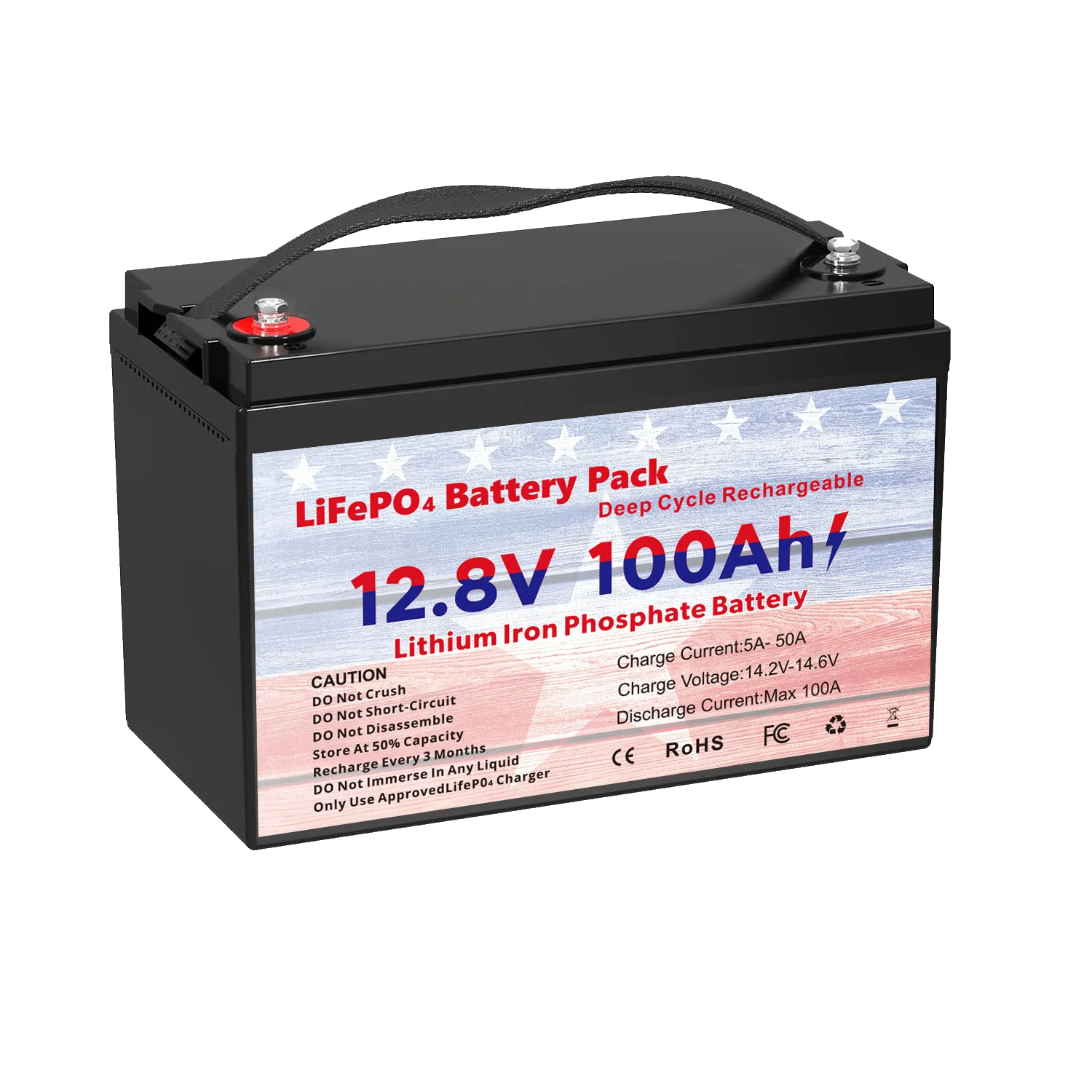 VEMDIA 12V 100Ah LiFePO4 Battery 1280WH Energy for RV Campers Golf Cart Off-Road Off-grid Solar Storage