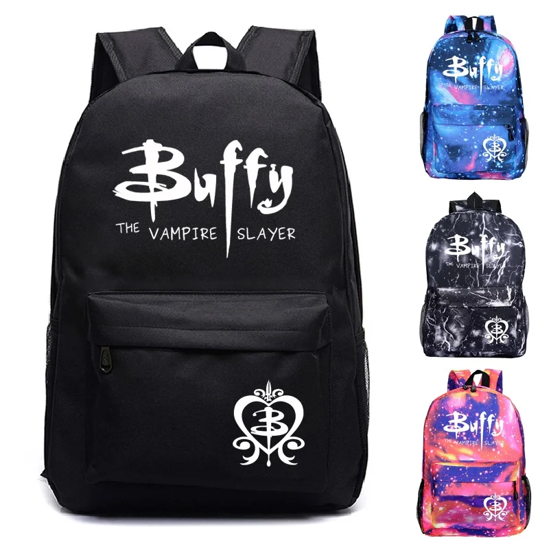 

Buffy the V-Vampires Slayer Letter Logo Printed Backpack Women Fashion Casual Travel Backpack Teens Students Daily School Bag