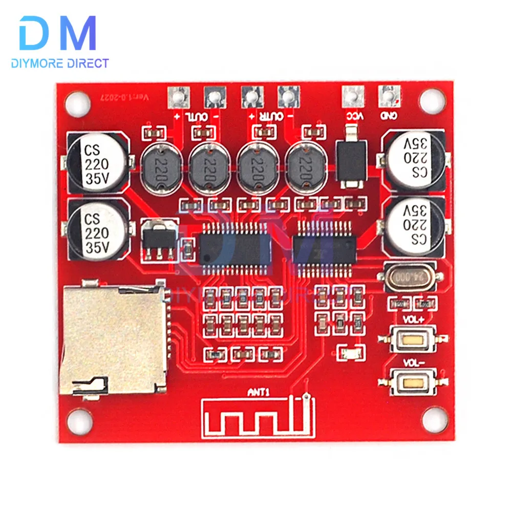 XH-A233 15W X 2 Bluetooth 4.2 Digital Power Amplifier Board Stereo TF Card Play 12v-24v Audio Amp
