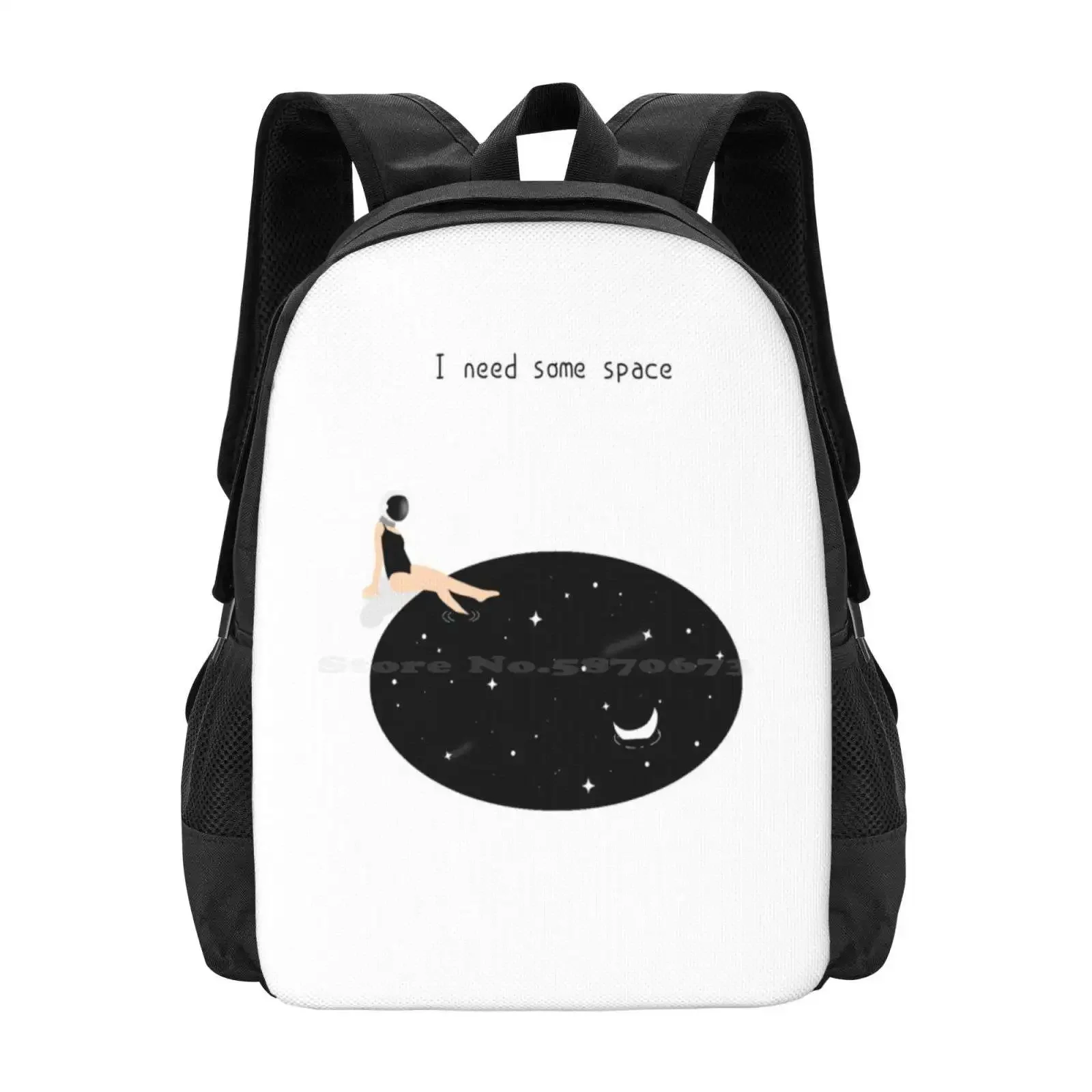 

I Need Some Space Hot Sale Schoolbag Backpack Fashion Bags Space Astronaut Galaxy Stars Summer Introvert Relatable Cozy