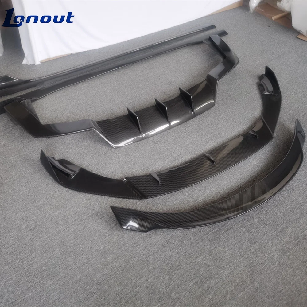For Maserati Ghibli 18-19 Body Kit Upgrading to Carbon Fiber Front and Rear Lip Side Skirts Rear Spoiler