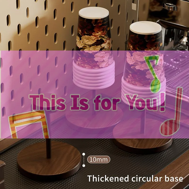 【HMA】Walnut Colored Wooden Disposable Paper Cup Holder, Suitable for Household Coffee Corners, Kitchens, and Small Bar Counters