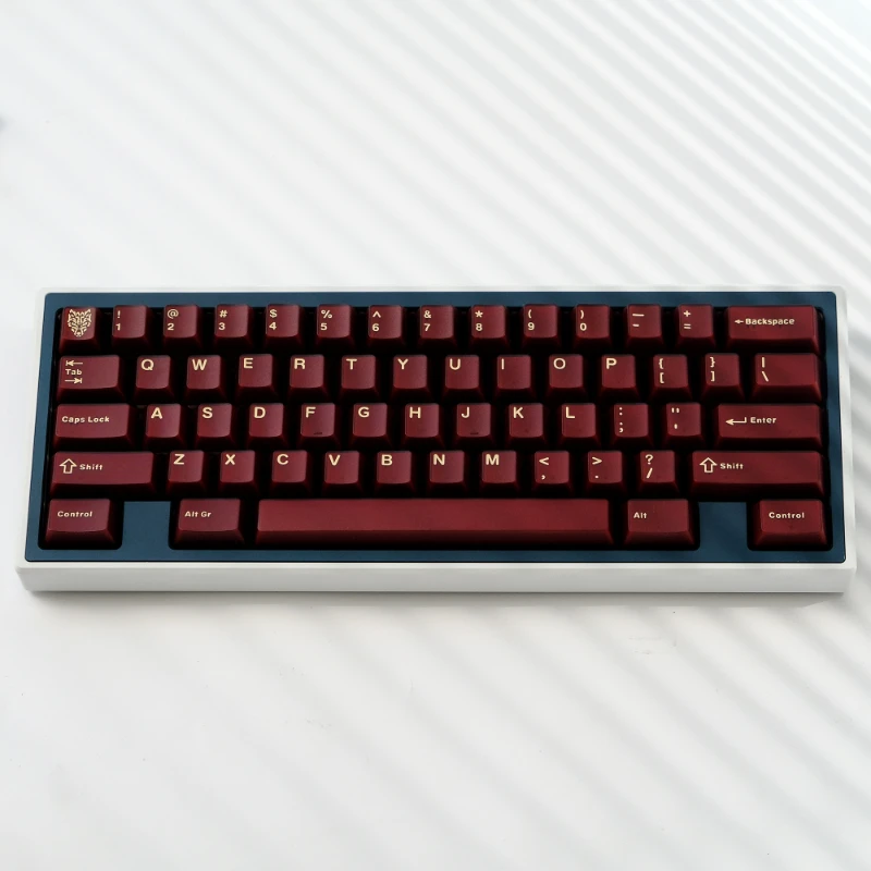 Vinho vermelho temático Keycaps Set, Altura de fábrica original, ABS Vintage teclado mecânico, Keycap Acessórios, Pyga (sem área Pad)