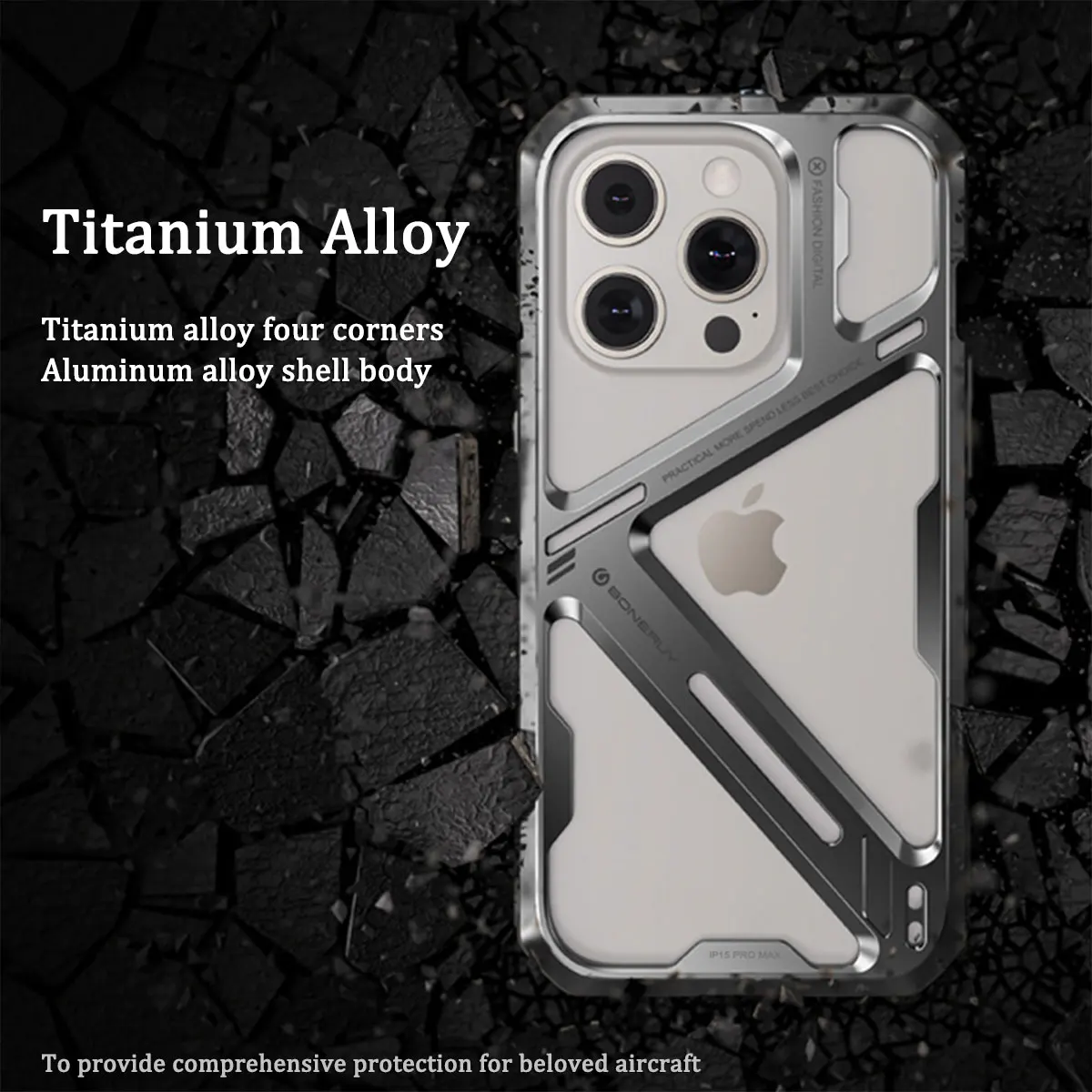 Imagem -05 - Telefone Oco Removível Titanium Alloy Metal Shockproof Armadura Shell Dissipação de Calor Luxo Apto para Iphone 14 15 Pro Max Case de