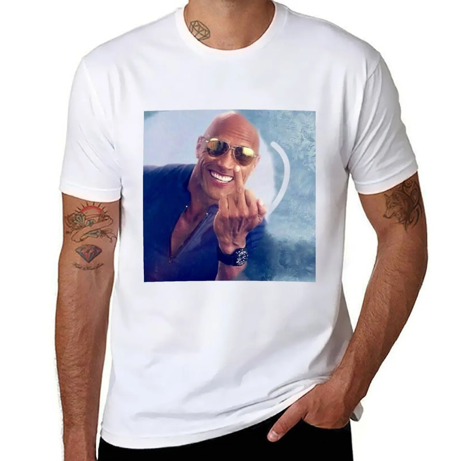 

dwayne johnson f**k T-Shirt t shirt man designer t shirts cotton 100% T-Shirt