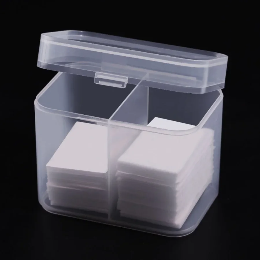 1pcs Nail Art Plastic Clear Organizer Container Gel Polish Remover Cleaning Cotton Pad Swab Box Storage Case Accessories Tools