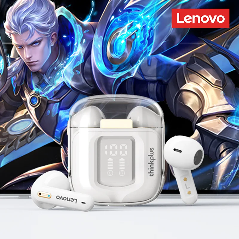Lenovo-오리지널 LP6 프로 블루투스 5.3 이어폰, TWS 무선 헤드폰, LED 디지털 디스플레이 HiFi 이어버드, 스포츠 게임 헤드셋