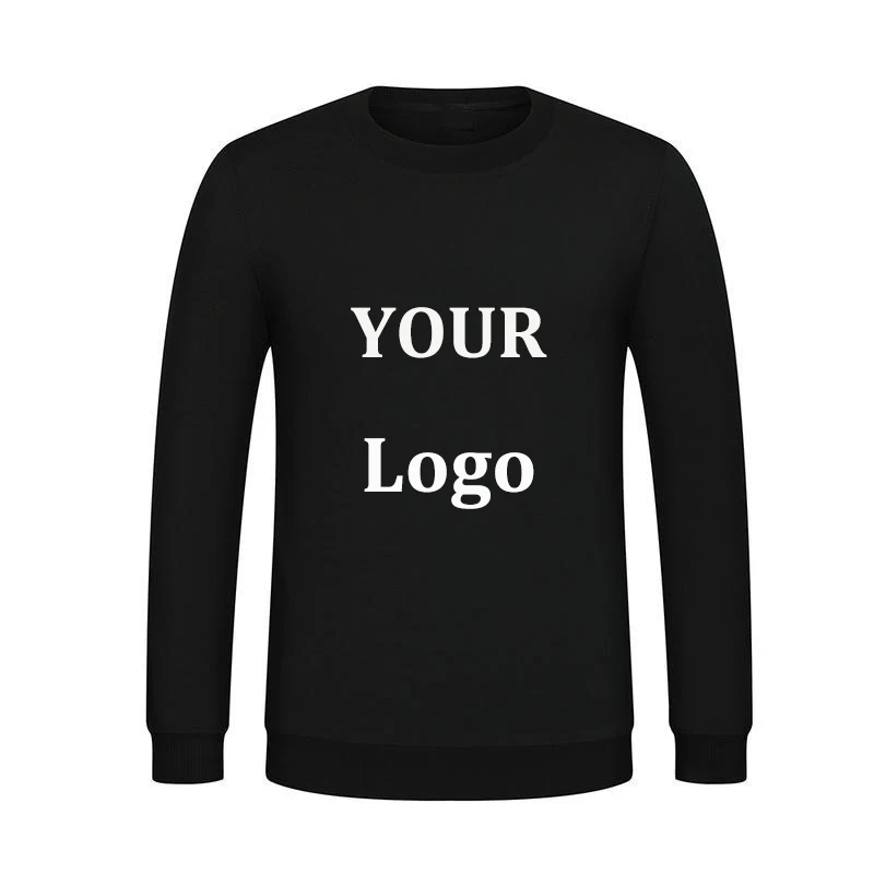 Couple Custom Print Logo Pullover Autumn Winter Fleece Thicken Sweatshirt Women Men Solid Color Company Team Diy Clothes Tops