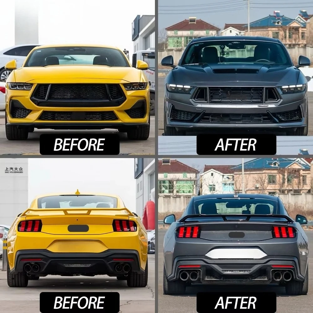 Horse Style Upgrade Body Kit Auto Modification Retrofit Bumper Assembly for  Mustang 2024 2025 Exterior Conversion Tuning Parts
