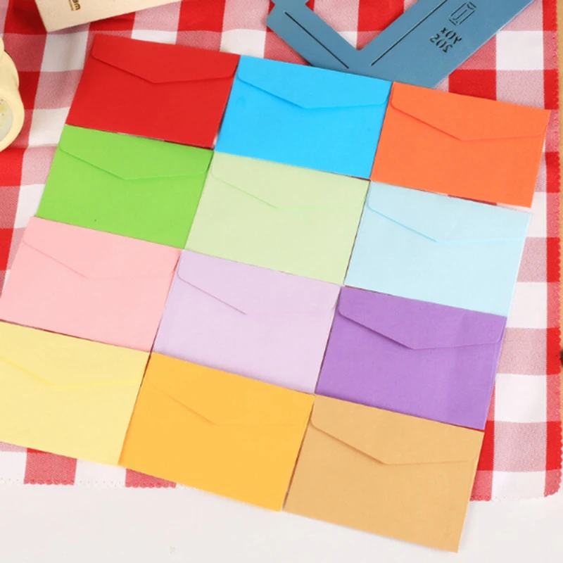 Small Paper Envelopes 10pcs Candy Colors Postcard Wedding Invitation Envelope Small Paper Envelopes 11.5x8cm Wholesale Newest