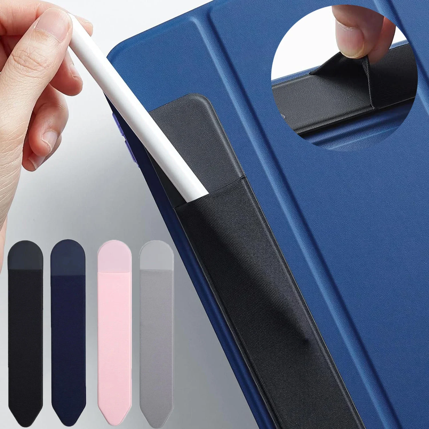 Universal Sticky Stylus Pen Holder for Apple IPad IPencil 2 1 Self Adhesive Sleeve Attached Pouch Bag Sleeve Pencil Case Holder