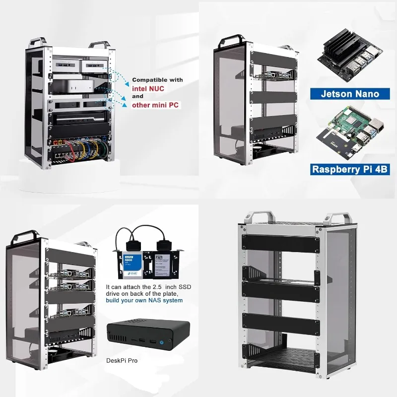 8U Server Cabinet, 10 Inch Server Rack For Network, Servers, Audio, And Video Equipment,  T1 Rackmount