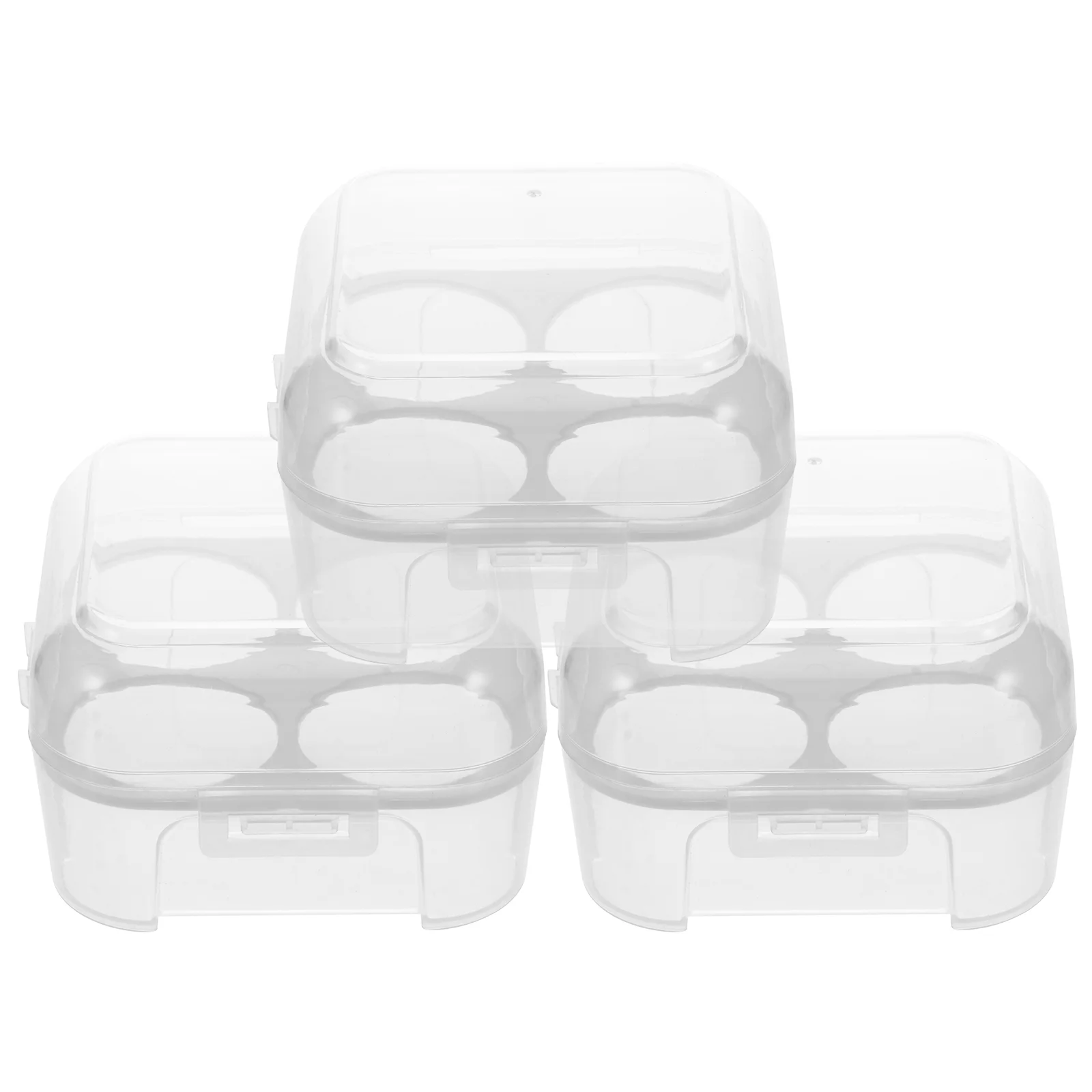 3 Pcs Container 4 Grid Egg Storage Box Holder for Fridge Drawer Carton Tray Pp Organizer