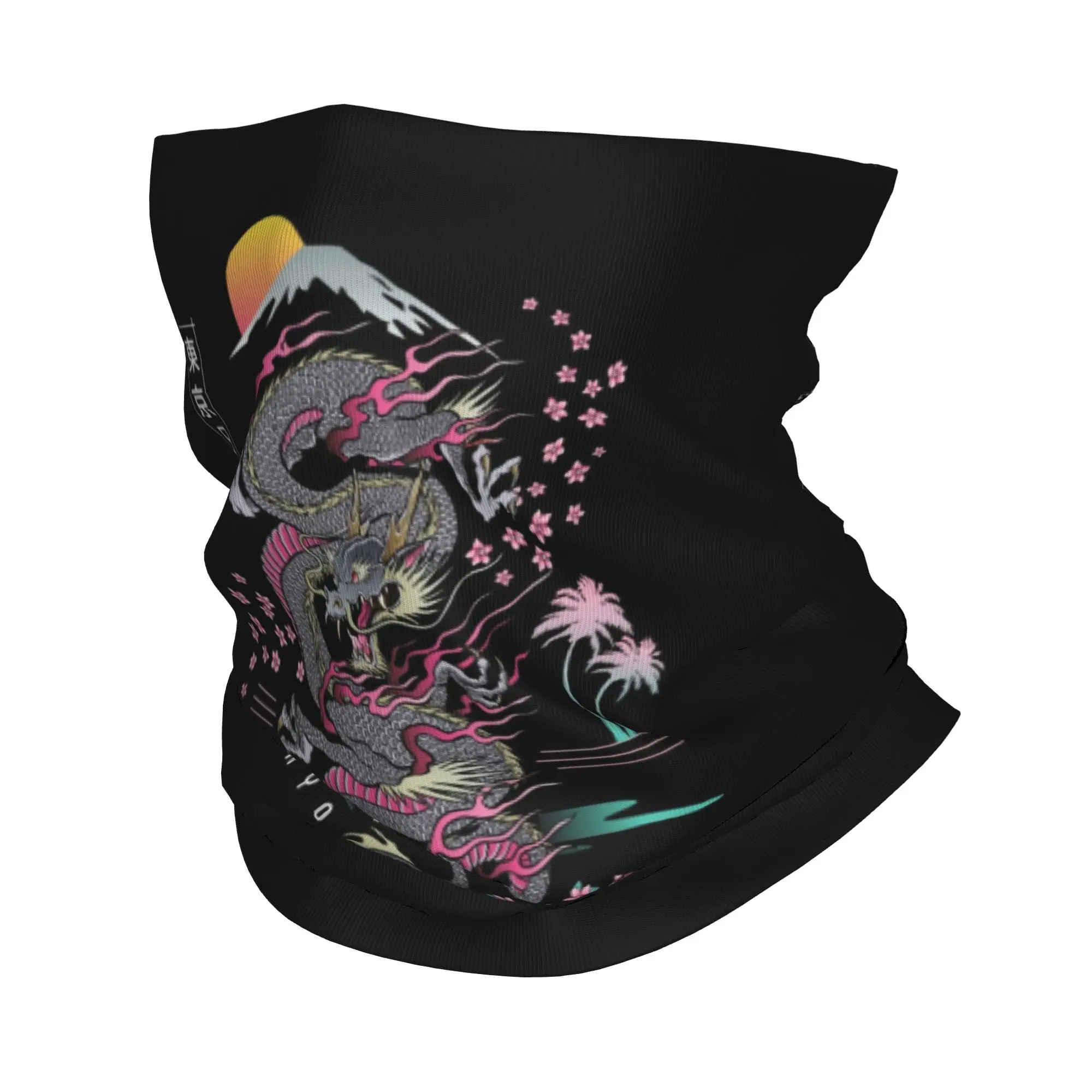 Custom Tokyo Japan Dragon Winter Headband Neck Warmer Men Women Ski Running Tube Scarf Tradition Asian Japanese Tattoo Art Face