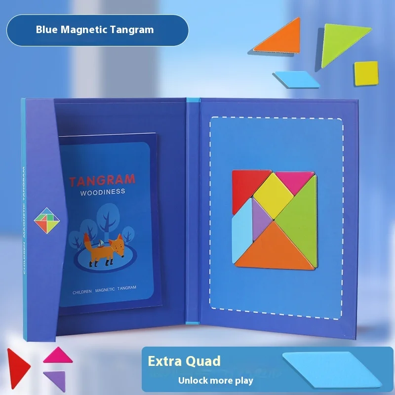 

Funy Magnetic Jigsaw Puzzle 3D Geometric Shapes Tangram Board kindergarten Montessori Games For Children kindergartenToys