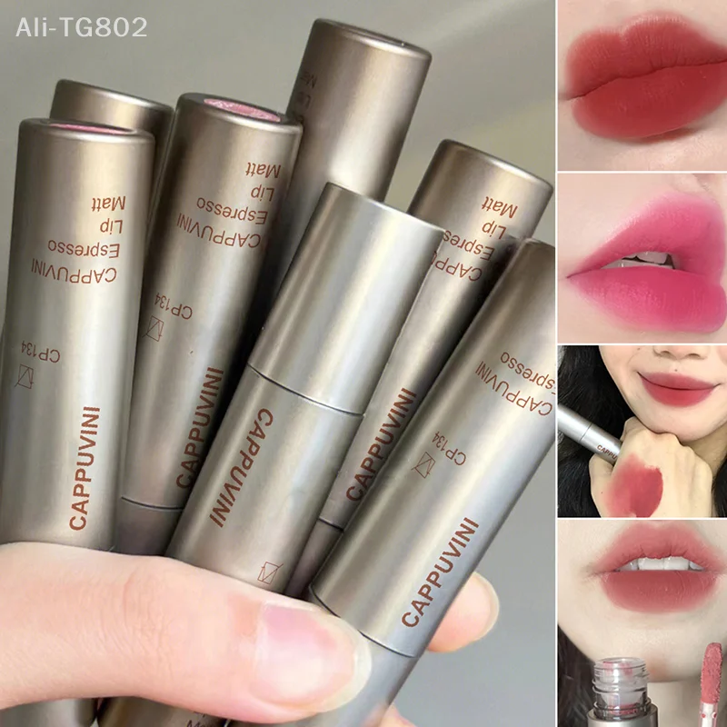 1 Pieza de Mini Lápiz Labial Mate de Terciopelo, Brillo Labial Mate de Terciopelo Individual, Resistente al Agua, Antiadherente, a Prueba de Manchas, Lápiz Labial Líquido en Tubo Plateado