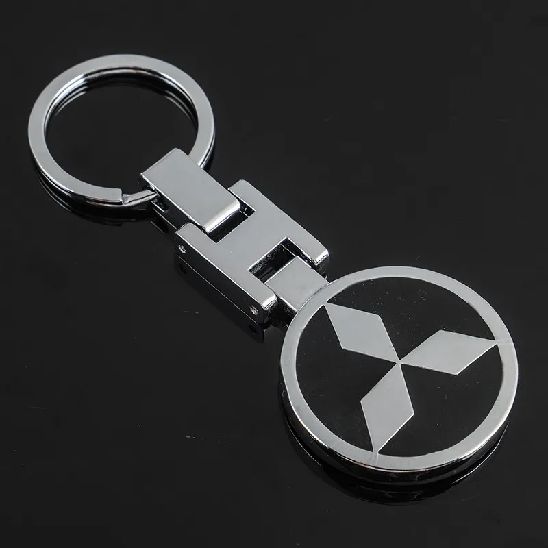 Car Metal Key Chain Pendant Key Ring For Mitsubishi ASX Lancer Outlander Colt Lancer 9 10 Pajero L200 Ralliart EX ASX Creative