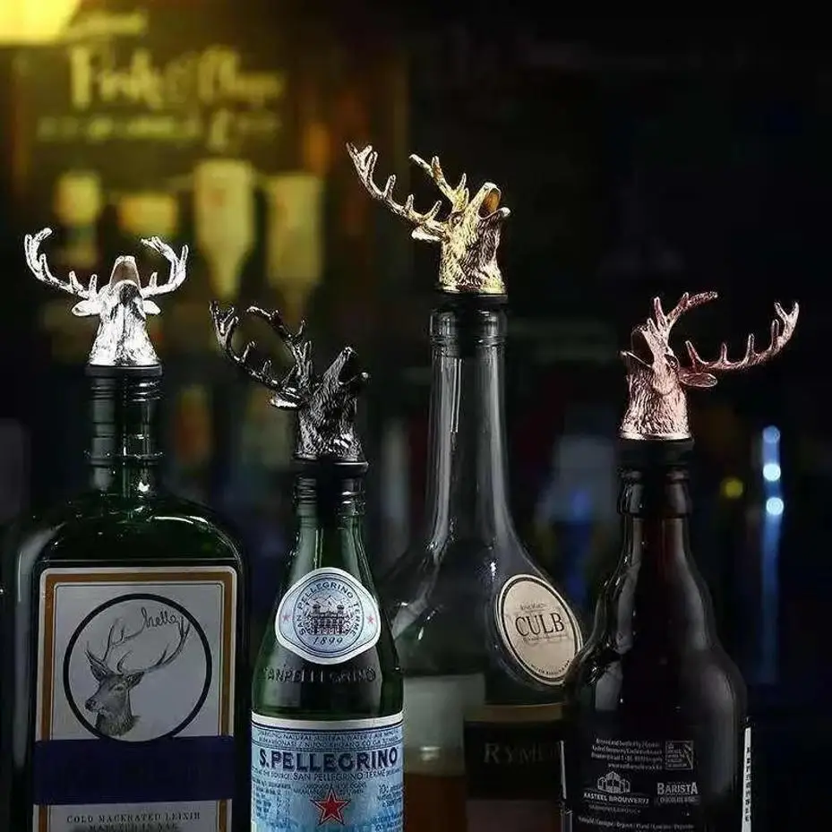 1 Pcs Deer Head Pourer Detachable Oil Wine Bottle Pourer Cap Spout Stopper Mouth Dispenser Bartender Kitchen Bar Tools image 3