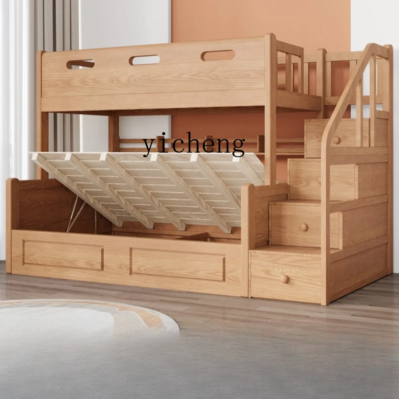 

Zc Solid Wood Bunk Bed Red Oak Two-Layer Bed High and Low Bed