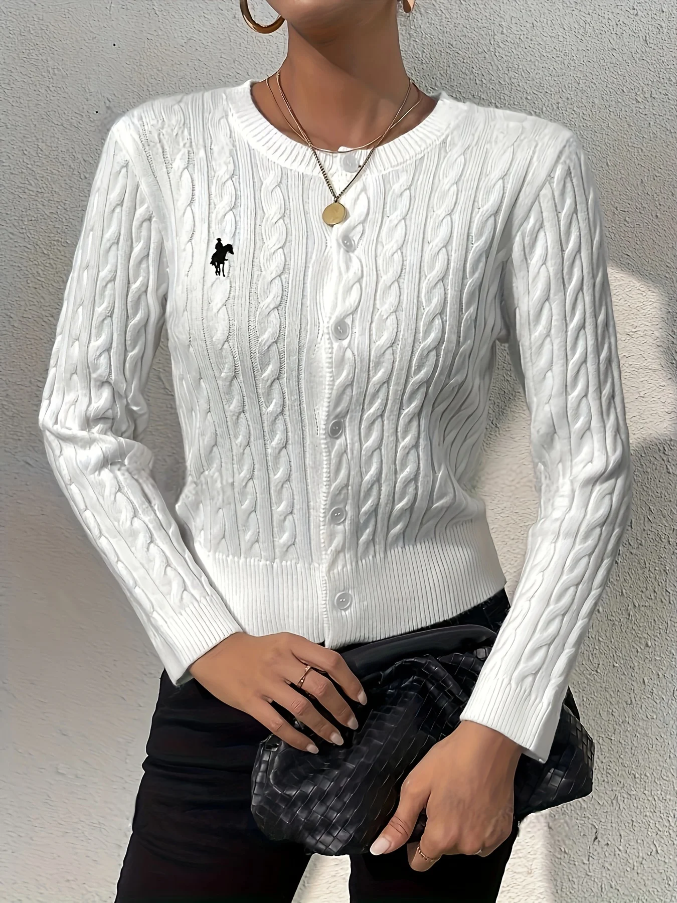 Fall-Winter 2024 casual slimming twist knitted cardigan