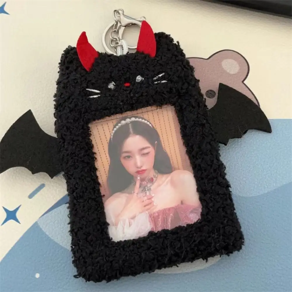 Angle Photocard Holder Fluffy Cartoon Kpop Idol Bus Card Holder INS Korean Style Plush Kpop Photocard Holder ID Card Cover