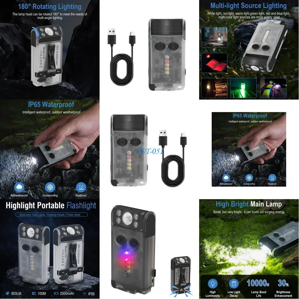 

E15A Portable Flashlight Outdoor Camping Light Rechargeable Flashlight Light Torch Hiking Flashlight Hiking Accessories