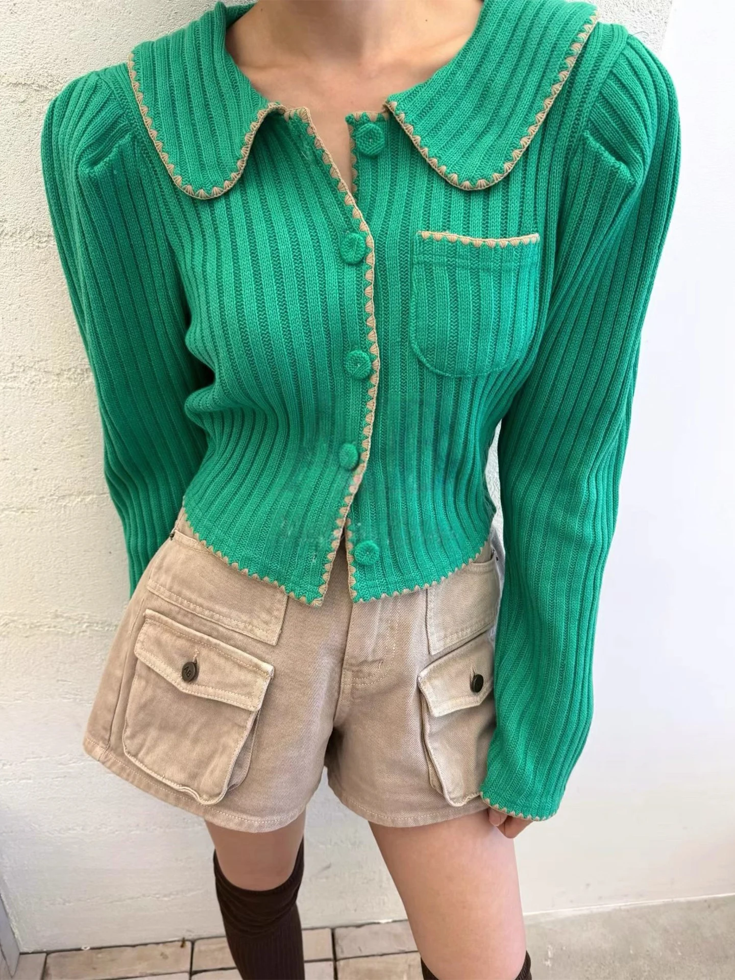 

Шикарный винтажный вязаный свитер с длинным светом, женский облегающий воротник, цветной топ в полоску, модный осенний новый A...