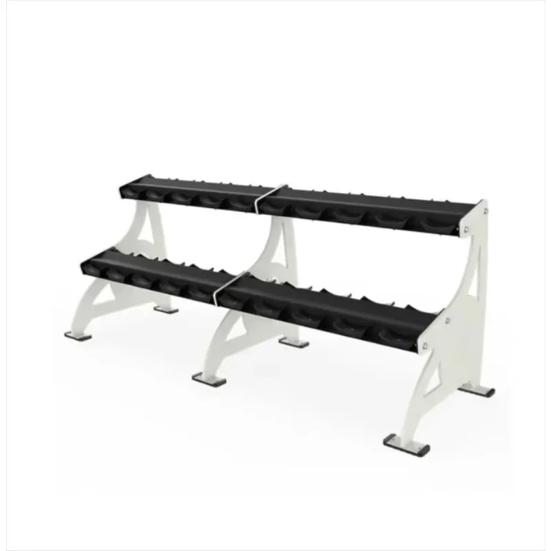 Indoor 2-Tier Dumbbell Storage Rack Gym Fitness Equipment Heavy Duty Steel Stable Durable Structure for Home and Gym Daily