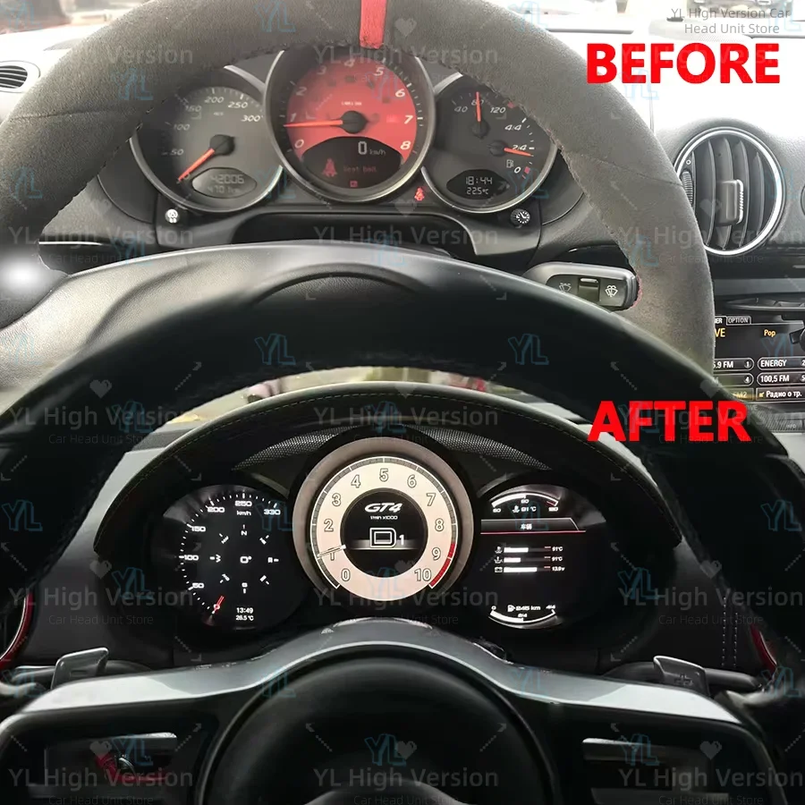 NEW Linux Car Digital Cluster For Porsche Cayman 987 Boxster Cayenne LCD Dashboard Odometer Instrument Panel Speedometer Unit