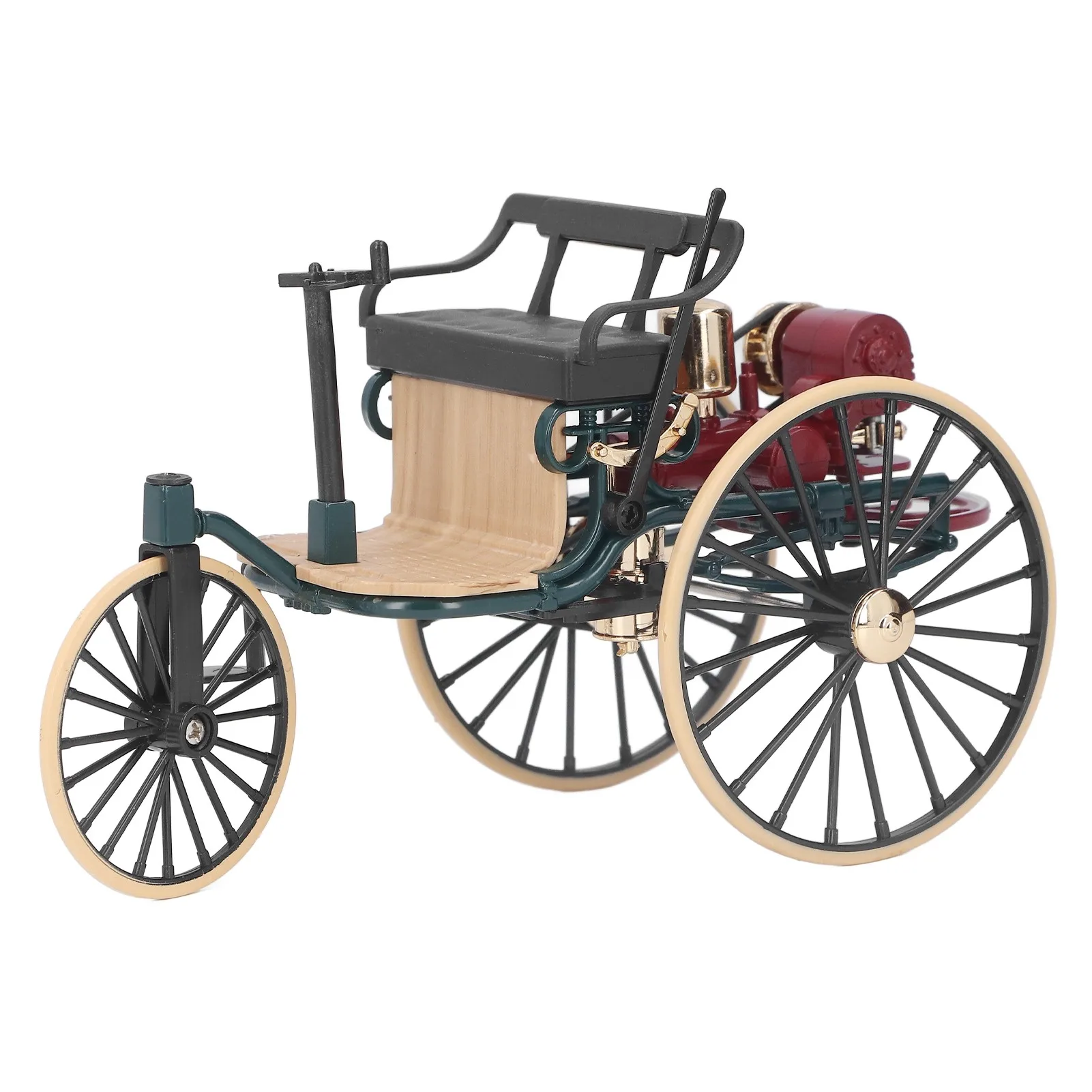 1:12 Scale Classic Tricycle Model Ornaments High Simulation Retro Alloy Car Model Decoration for Home