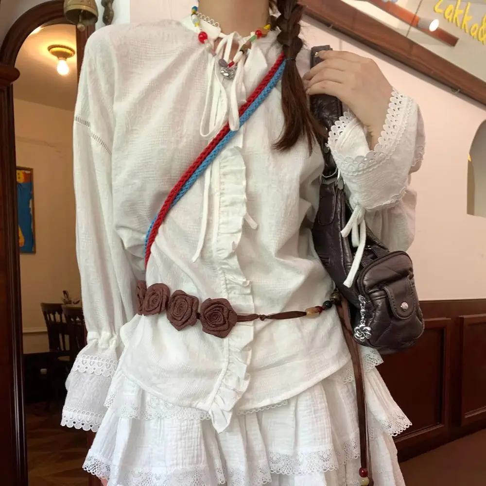 Perlina Bohemian Floral Vita Corda Rosa Jeans Decor Abito Catena in vita Decorazione pantaloni Accessori per capelli