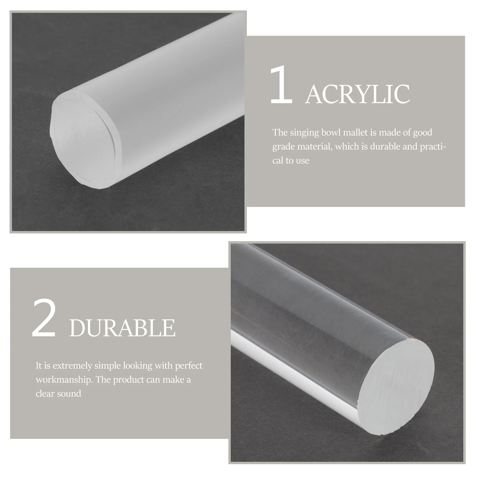 

Tibetan Singing Bowl Mallet Acrylic Sound Bowl Stick Clear Resonant Tone Spiritual Gifts Portable Acrylic Stick