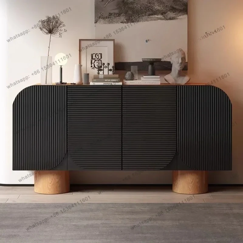 

yj21 Italian minimalist solid wood dining side cabinet modern living room locker household storage cabinet