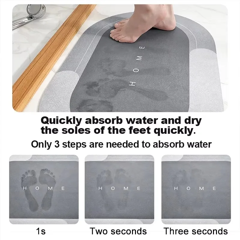 Bath Mat Super Absorbent Non Slip Bathroom Rug Quick Drying Shower Carpet Rug Kitchen Door Mats Home Floor Mat Super Absorbent Non-Slip Design Soft and Comfortable Easy to Clean Resistant to fading and discoloration