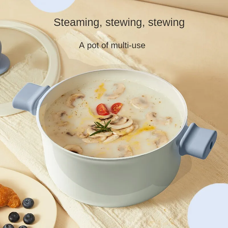 Многофункциональная посуда CaROTE 24 см, антипригарная Кастрюля для супа, кастрюля для молока, сковорода, пароварка для индукционной плиты и газовой плиты